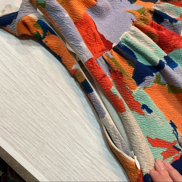 Postmark Anthropologie Lantana Fit Flare Pockets Dress Multicolor Womens Size 2 - Picture 6 of 12